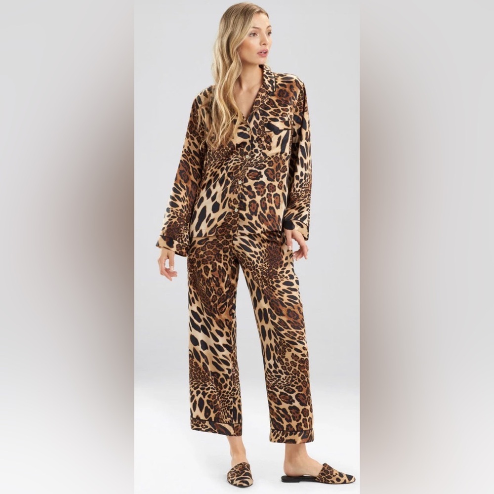 NATORI Luxe Leopard PJ Pajamas Size Large